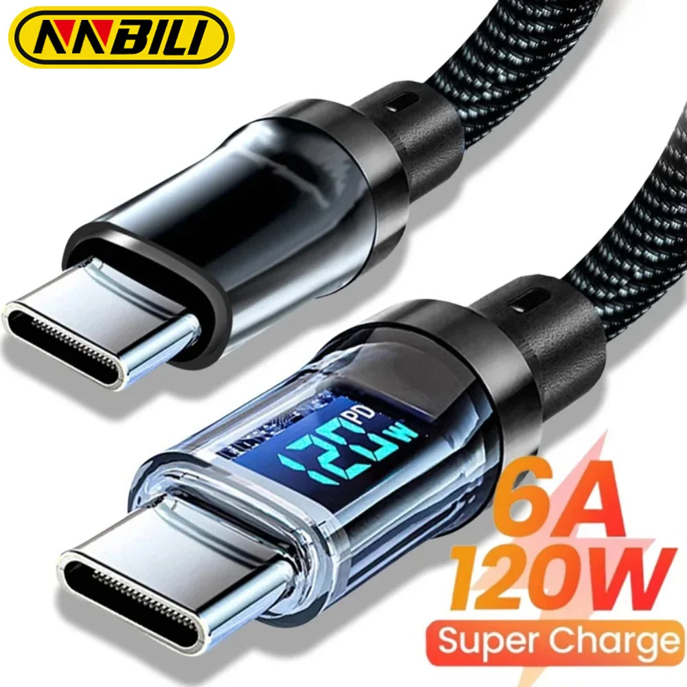 Phone Super Fast Charging Cable with LED display screen
